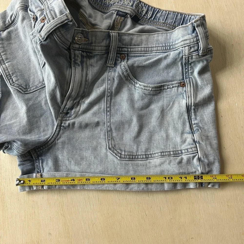 American Eagle Outfitters Shorts Womens M 32W Blue Easy Shortie Cutoff Stretch